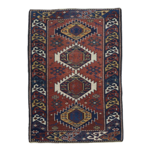 Fine Antique Kuba Wool Rug 2’3” X 3’3”