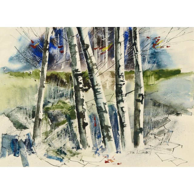 Expressive watercolor by John T. Salminen (American, b. 1945). Signed "John T. Salminen" in the lower right corner....