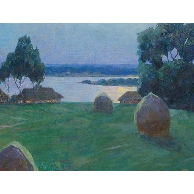 1960s Impressionism Oil Painting, Rural Landscape by Ukrainian Artist 99-129 For Sale - Image 6 of 6