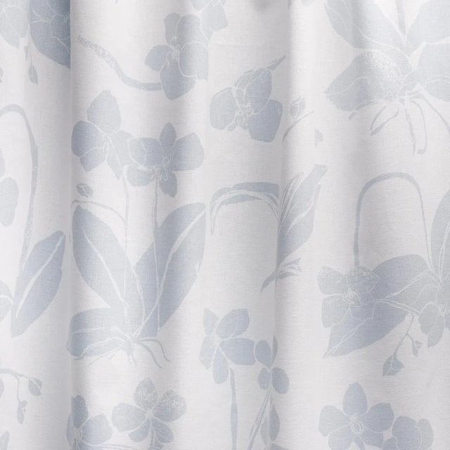 Schumacher Schumacher x Hera Ford Orchids Have Dreams Fabric in Sky For Sale - Image 4 of 4