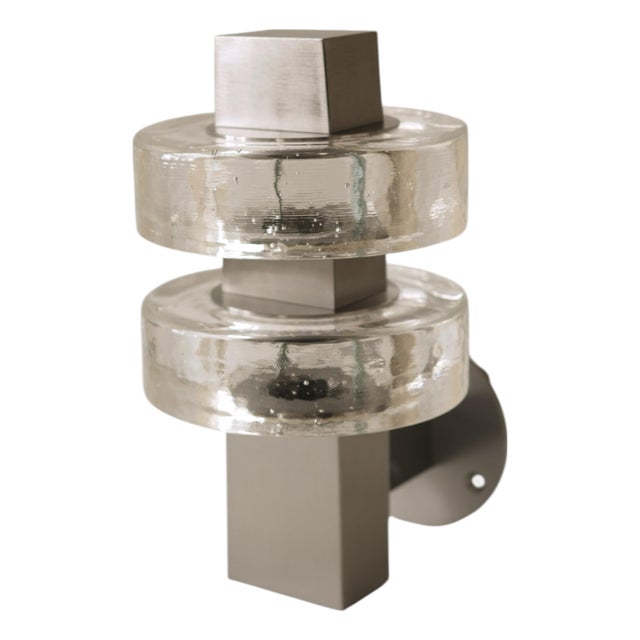 Gioiello I Wall Lamp in Stainless Steel and Glass by Marine Breynaert For Sale