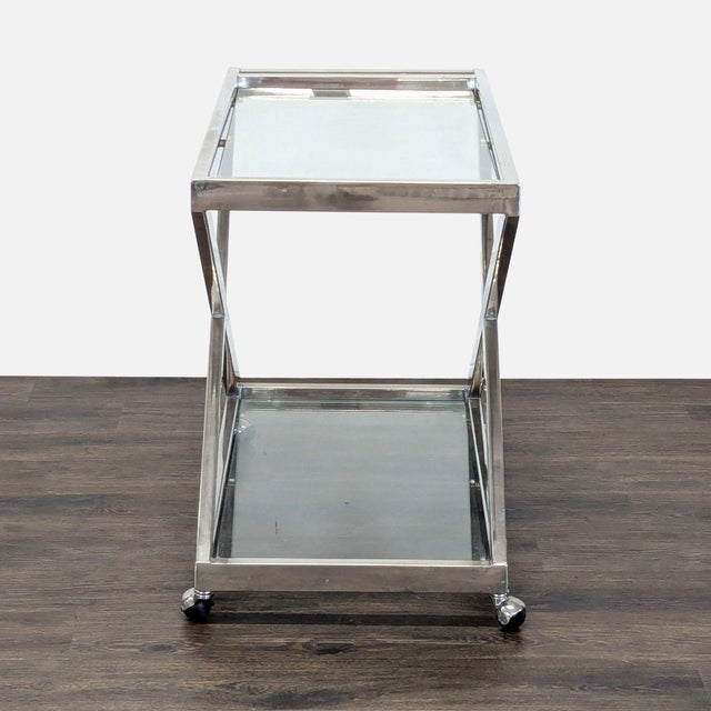 2010s Restoration Hardware 1950s Milo Bar Cart For Sale - Image 5 of 7