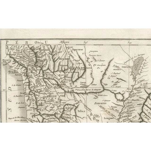 Antique Map of Paraguay and Jesuit Missions by Danville, 1733 For Sale - Image 3 of 10