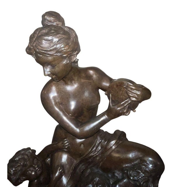 French Large 18th Century French Clodion Bronze Bacchic Group W/ Satyr & Putti. For Sale - Image 3 of 10