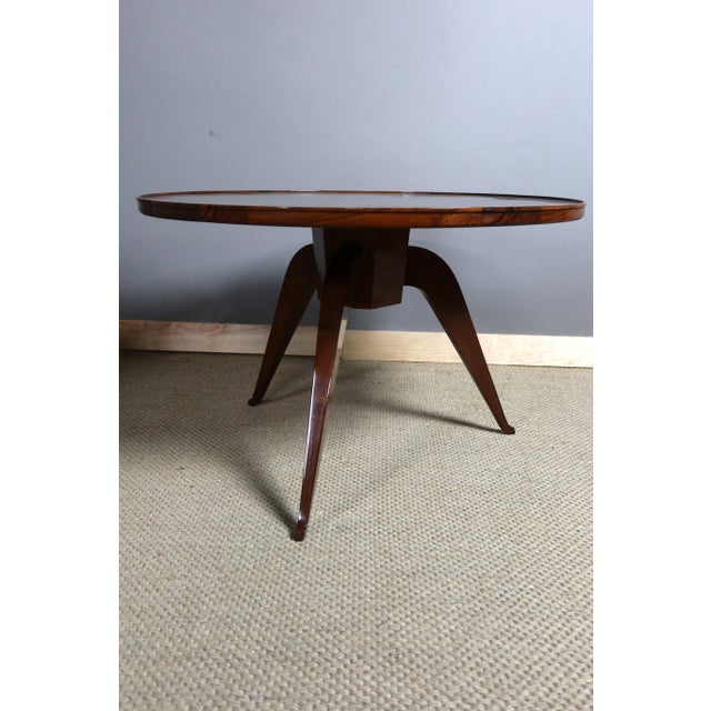 Brown Pedestal Table in the style of Jules Leleu, 1930s For Sale - Image 8 of 12