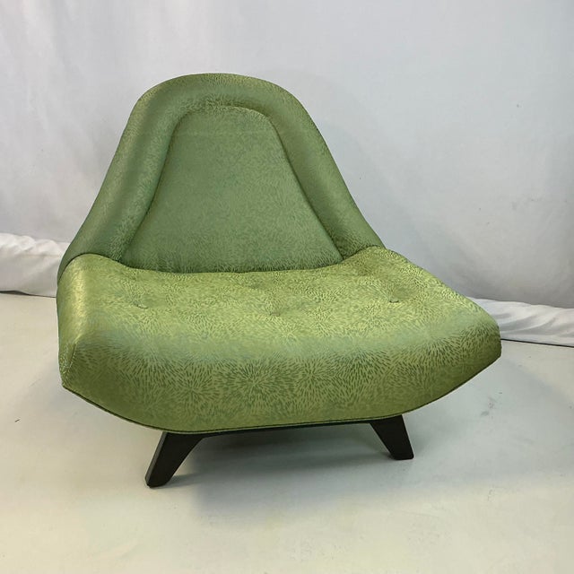 1960s Vintage Italian Luigi Tiengo Scalamandre Starburst Silk Embroidered Gondola Lounge Chair. For Sale - Image 17 of 18