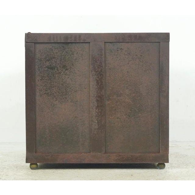 Mid 20th Century Reclaimed European Brown Metal Vault Unit For Sale - Image 10 of 12