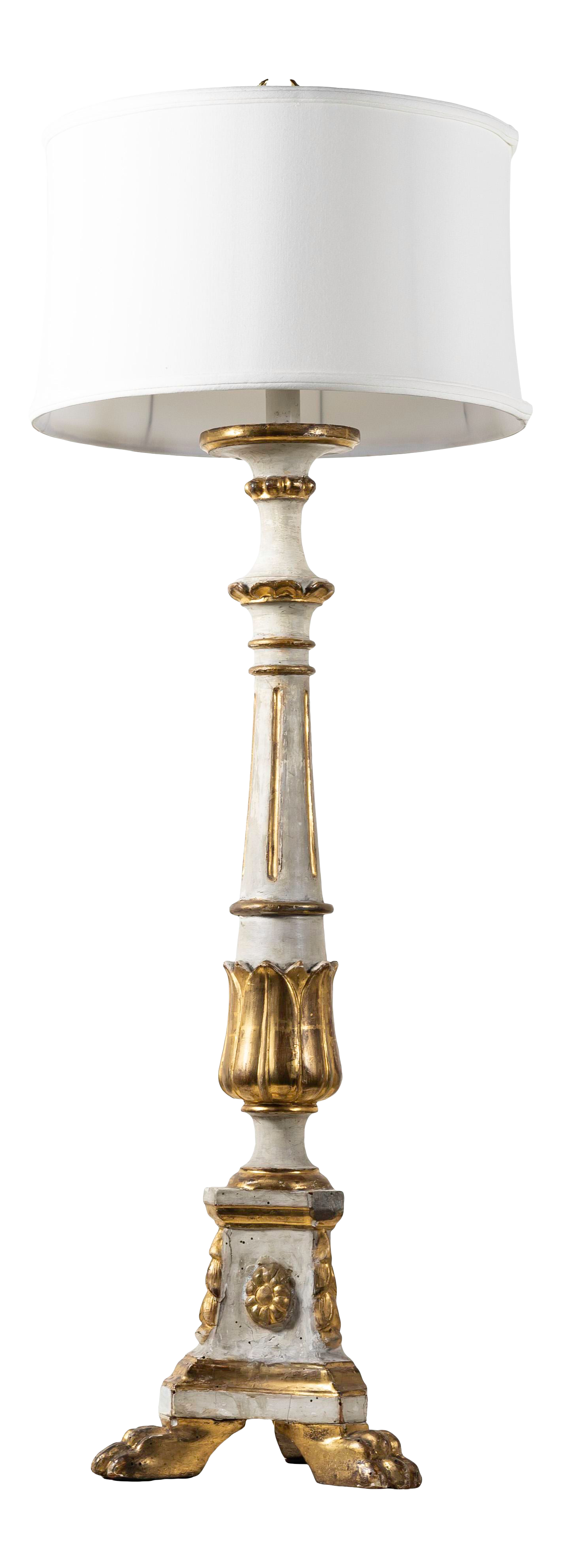 wooden candlestick lamp base