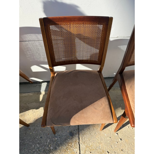 Wood Mid Century Modern Dux Swedish Dining Set – Drop Leaf Table + 6 Cane Back Chairs For Sale - Image 7 of 16