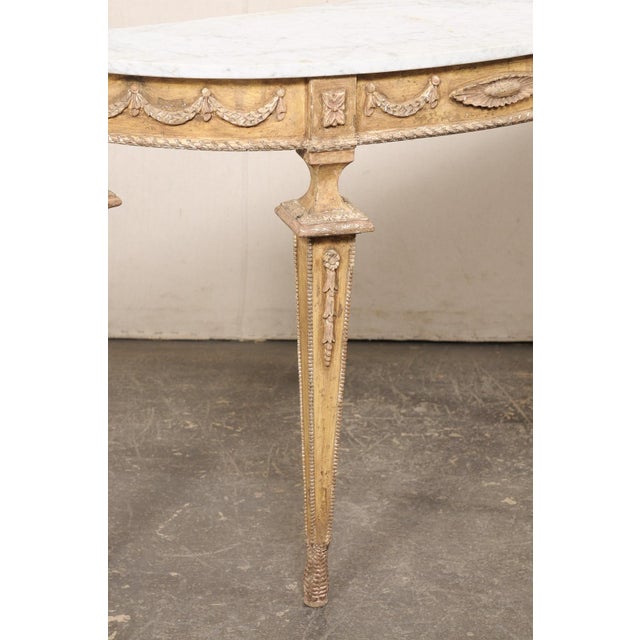 Mid 20th Century Italian Marble Top Console W/ Swag Accents For Sale - Image 11 of 12