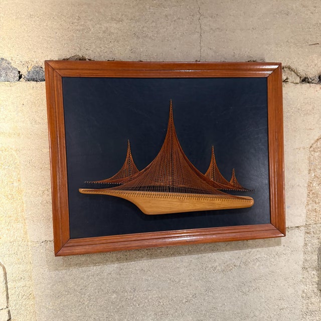 Nautical Art Wall Copper Symmography Art Sail Boat Mid-Century For Sale - Image 3 of 11