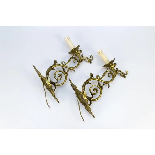 French Neoclassical Style Bronze Wall Lights, Set of 2 For Sale - Image 15 of 18
