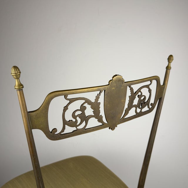 Vintage Decorative Brass Chairs, Italy, 1950s, Set of 2 For Sale - Image 10 of 18