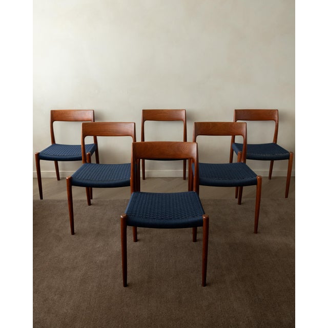 Danish Modern Teak Dining Chairs Model 77 by Niels Otto Møller for j.l. Møllers Møbelfabrik, Denmark, 1960s, Set of 6 For Sale - Image 6 of 18