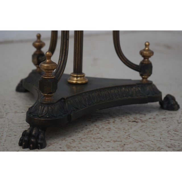 1990s Maitland Smith Neoclassical Swan Form Glass Top Pedestal For Sale - Image 5 of 11