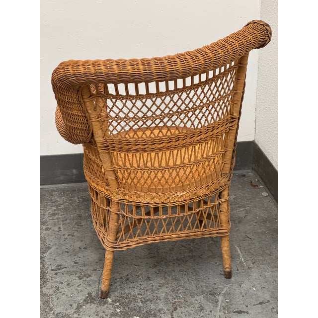 Woven Rattan Armchair, Vintage For Sale - Image 9 of 12