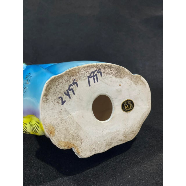 Vintage Porcelain Laughing Buddha With 5 Children Statue Figure For Sale - Image 9 of 10