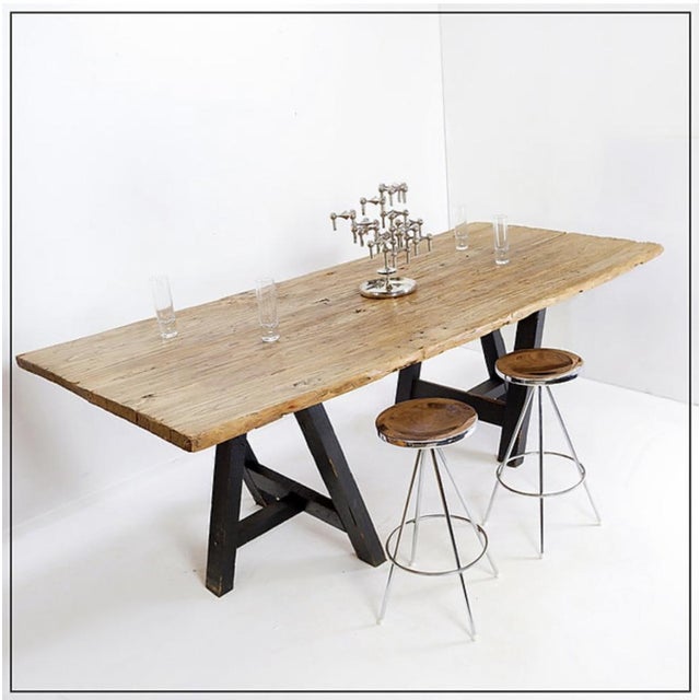 Wear consistent with age and use unique piece - Brutalist - Vintage Measures : 215cmx102cm H76cm Material : Wood