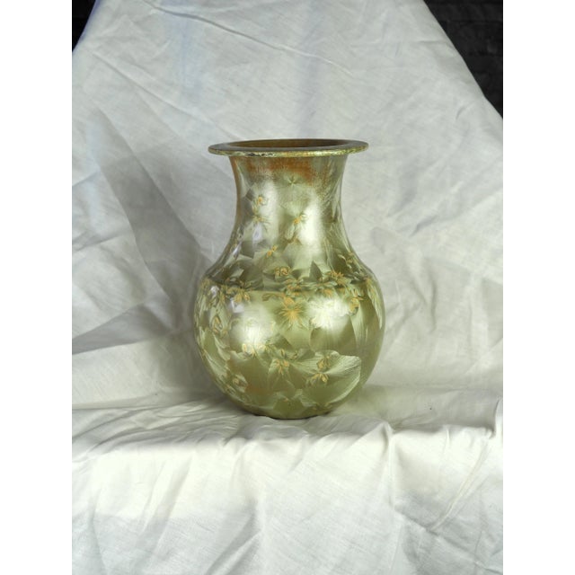 1980s 1980s French Montgolfier Full Gilded Crystalline Vase For Sale - Image 5 of 12