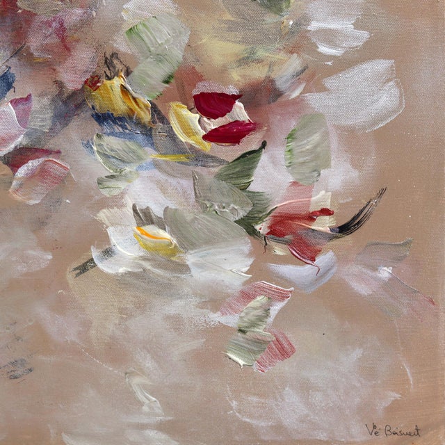 2020s Blossoming Into Joy - Abstract Colorful Textural Floral Acrylic Canvas Painting Original Artwork by Ve Boisvert For Sale - Image 5 of 9