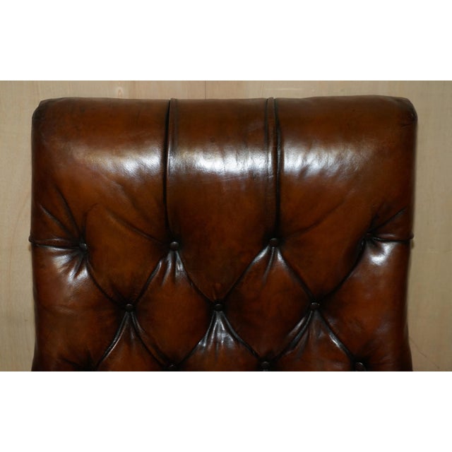 Regency Chesterfield Armchair in Brown Leather, 1810s For Sale - Image 4 of 18