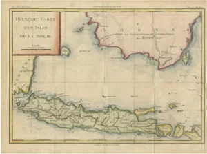 French Map of Java and Bali with Borneo Coast