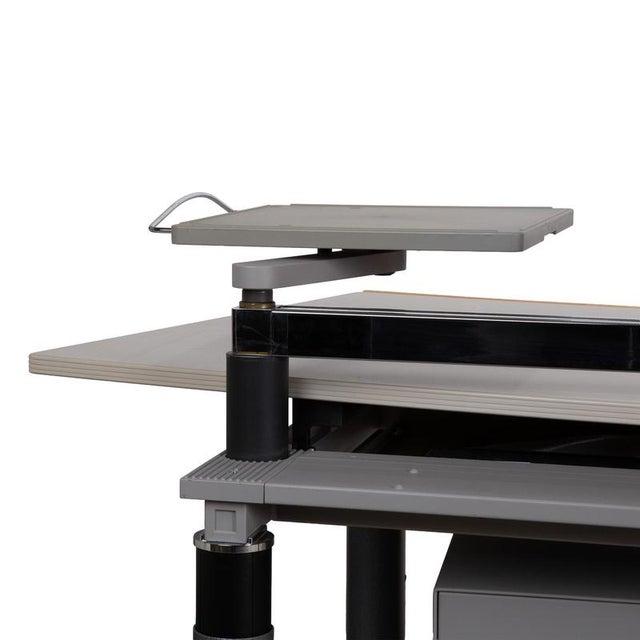 Adjustable Metropol Wood and Metal Desk with Rolling Container and Storage in Off-White from Vitra For Sale - Image 6 of 12