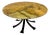 Vintage Round Onyx and Wrought Iron Coffee Table, 1970s For Sale