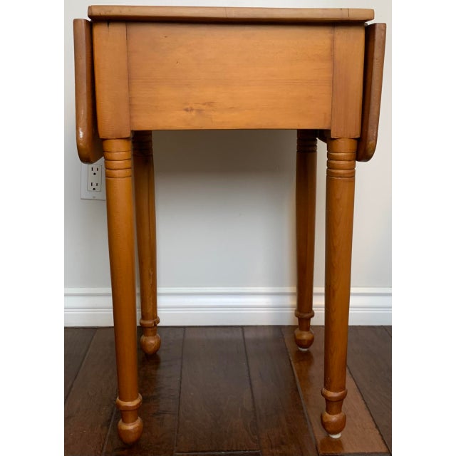 Wood Late 19th Century Small Dropleaf Pine Side Table For Sale - Image 7 of 11
