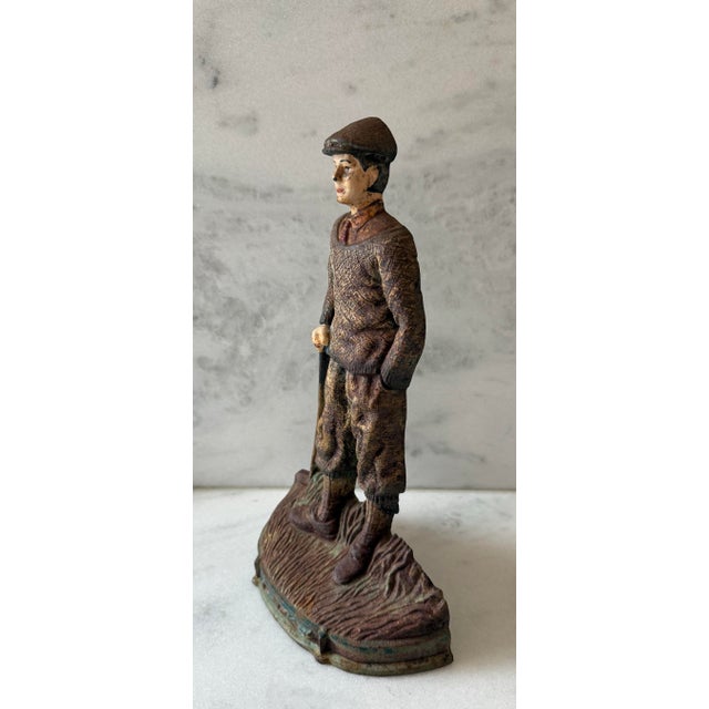 Vintage Cast Iron Golfer Doorstop For Sale In Austin - Image 6 of 8