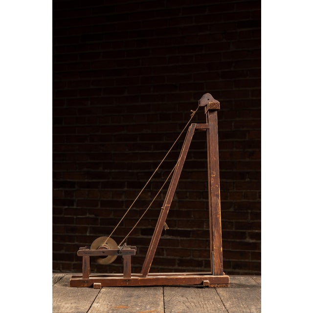 Antique Hand-Built Wooden Pile Driver Instructional Model For Sale - Image 4 of 9