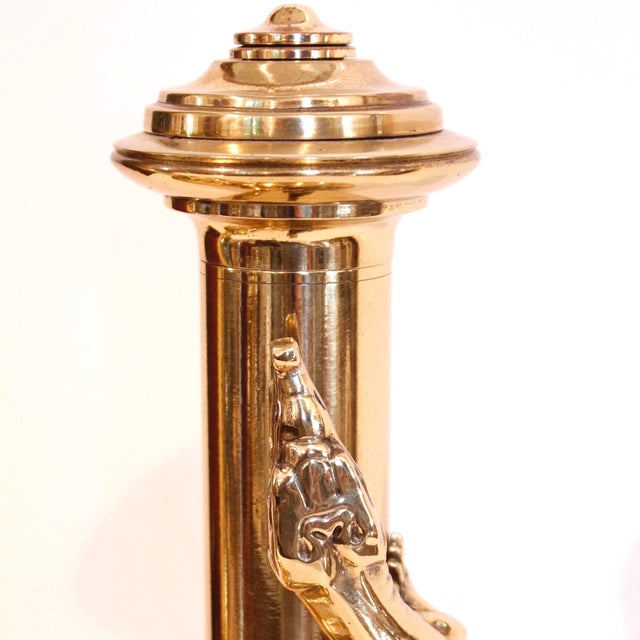 Chinese Polished Brass Gourd Shaped Bottle Vases With Lizards - A Pair For Sale - Image 10 of 15