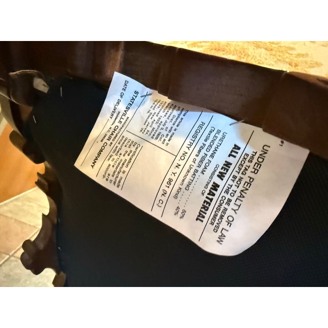 Statesville Chair Company Carved Georgian Upholstered Chair For Sale - Image 11 of 12