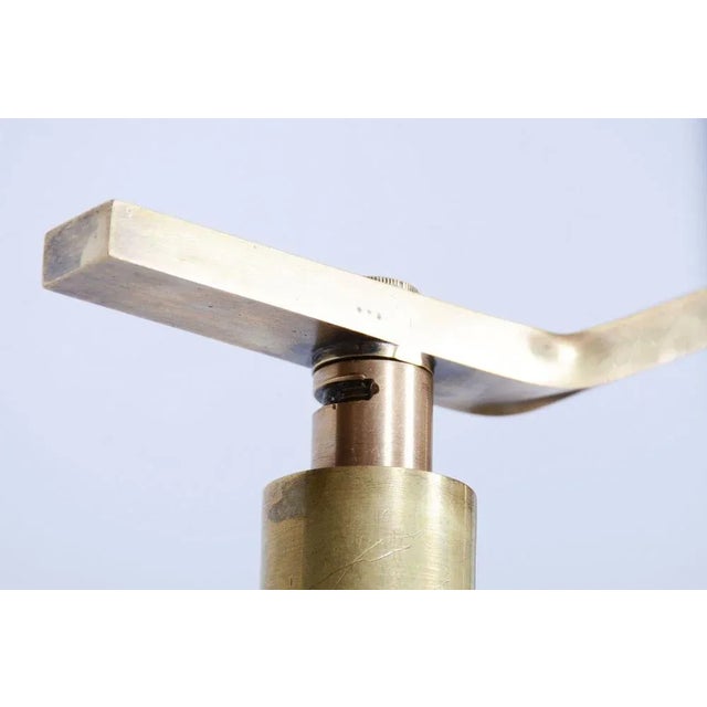 Czech Art Deco Floor Lamp in Walnut & Brass, 1930s For Sale - Image 4 of 10