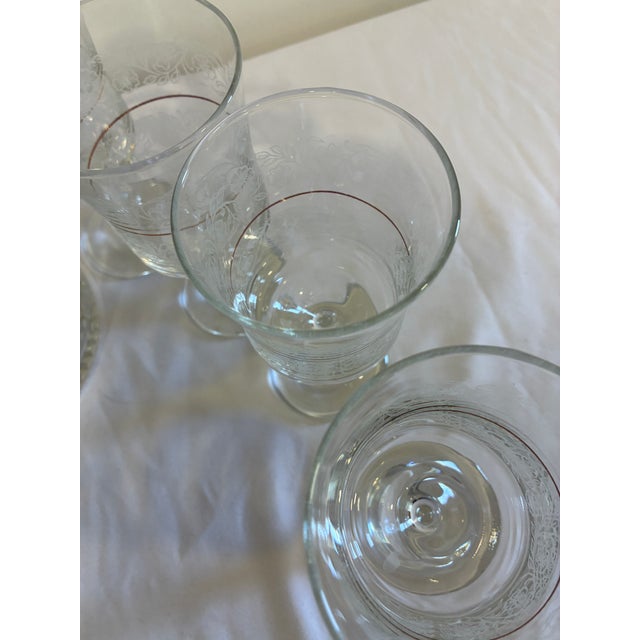 Vintage Bartlett Collins Etched Glass Goblets & Ice Bucket Set – 9 Pieces For Sale - Image 11 of 15