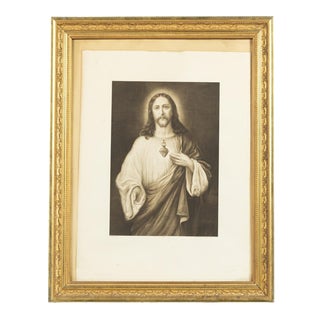 Sacred Heart of Jesus, 20th Century, Engraving, Framed For Sale