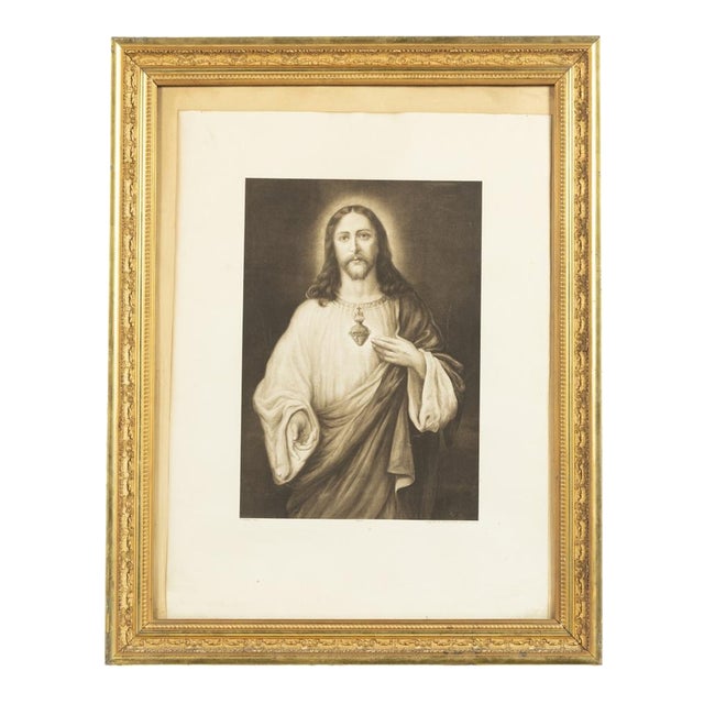 Sacred Heart of Jesus, 20th Century, Engraving, Framed For Sale