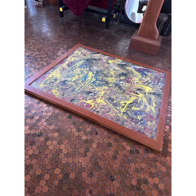 Wonderful abstract offering from the renowned artist Rolph Scarlett. Oil on board.