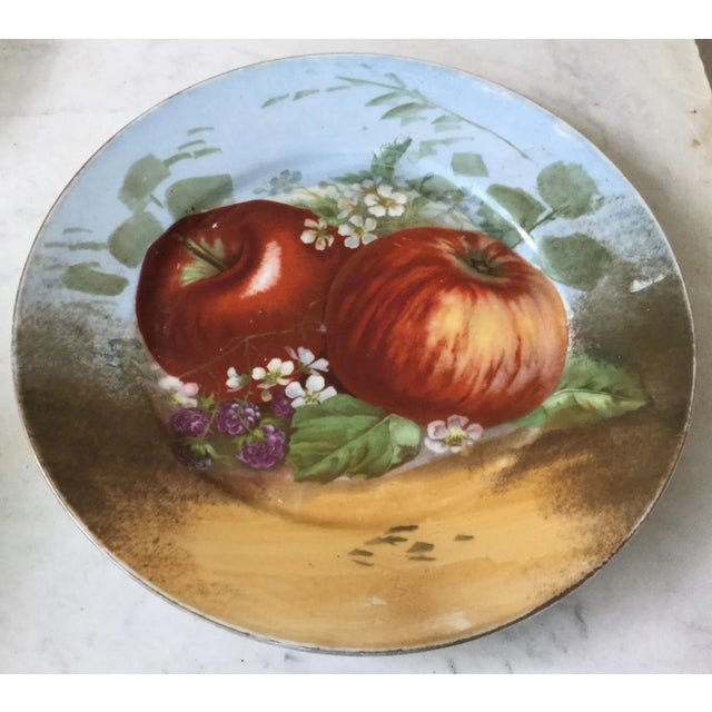 1900s French Porcelain Limoges Apples Plate Chairish