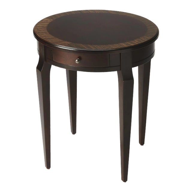 Archer 1 Drawer Side Table, Dark Brown For Sale