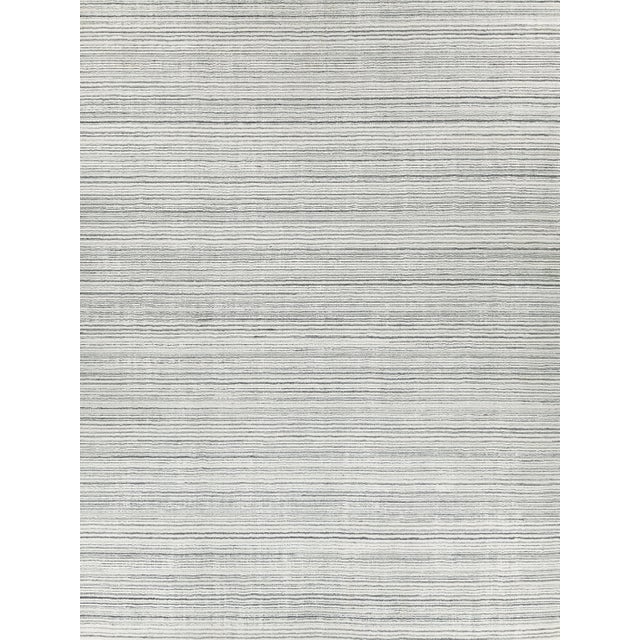 Textile Exquisite Rugs Rossini Handmade Nylon & PET Yarn Silver Rug-10'X14' For Sale - Image 7 of 7