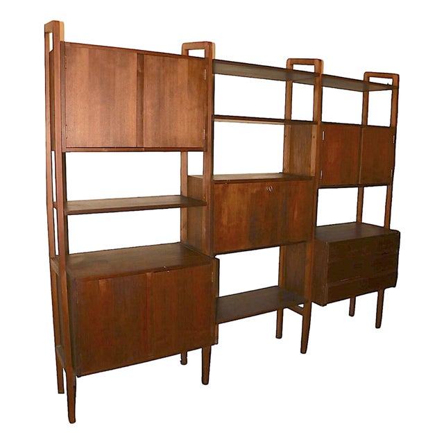 Freestanding Mid Century Danish Modern Style Wall Unit C. 1950/60's For Sale
