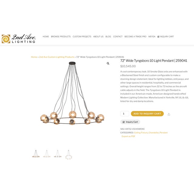 Contemporary New Custom 72″w 10 Light Steel Pendant For Sale - Image 3 of 4