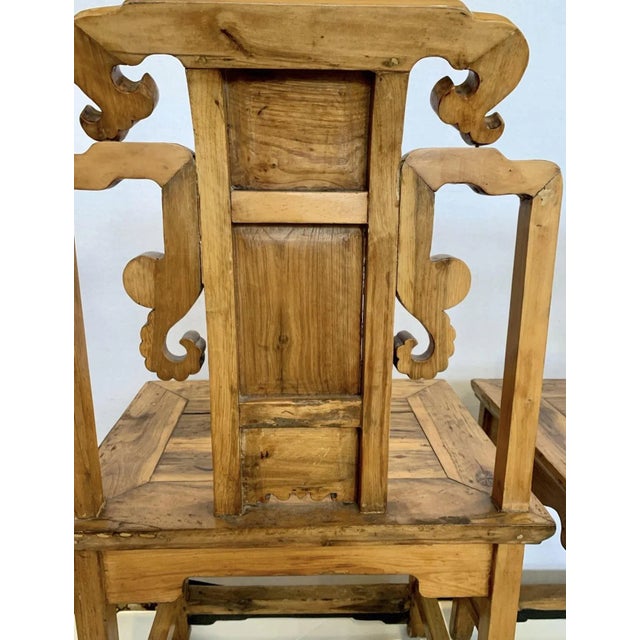 Antique 19th Century Carved Chinese Scholar's Chairs—A Pair For Sale - Image 12 of 13