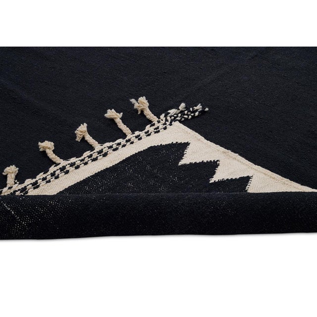 Contemporary Moroccan Flatweave Wool Rug by Azele Studio For Sale - Image 3 of 9