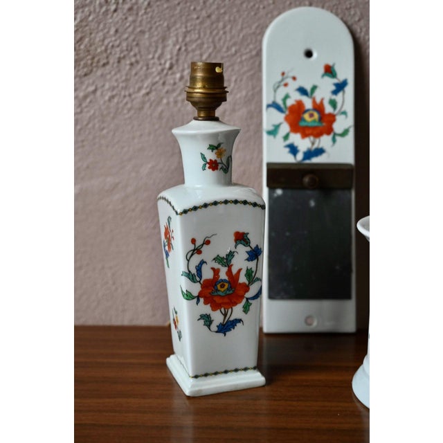 Ceramic Paris Porcelain with Poppy Motif, 1970s, Set of 5 For Sale - Image 7 of 10