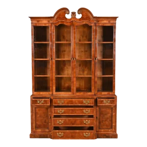 Henredon Flame Mahogany Georgian Breakfront - Aston Court Collection - Vintage Late 20th Century