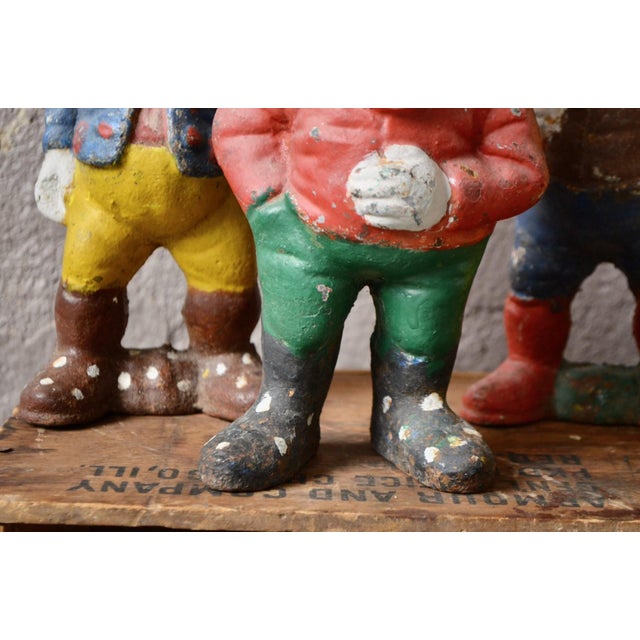 Vintage Bohemian Cast Iron Snow White and the Seven Dwarfs Garden Figurines, 1960s, Set of 8 For Sale - Image 10 of 12