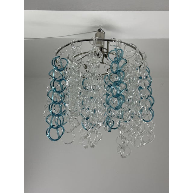 Murano Glass Ceiling Light in the style of Angelo Mangiarotti for Vistosi, 1960 For Sale - Image 10 of 10