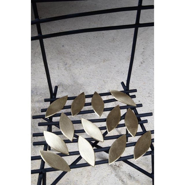 Metal Autumn Chair in Steel and Brass by Frederic Gaillard For Sale - Image 7 of 8